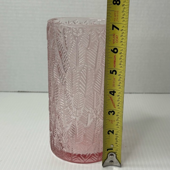 Lifestyle Products Pink Embossed Glass Container Jar With Lid - Picture 6 of 9